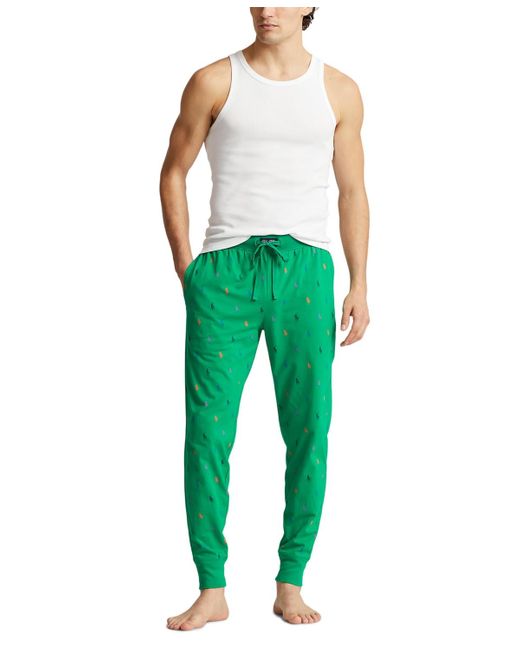 Polo Ralph Lauren Green Ribbed Waistband jogger Pajama Pants for men