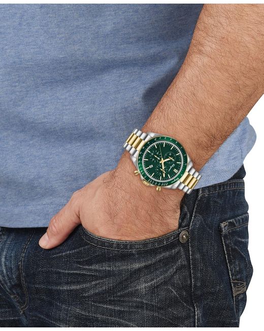 Ferragamo Green Swiss Chronograph Urban Two-tone Stainless Steel Bracelet Watch 43mm for men