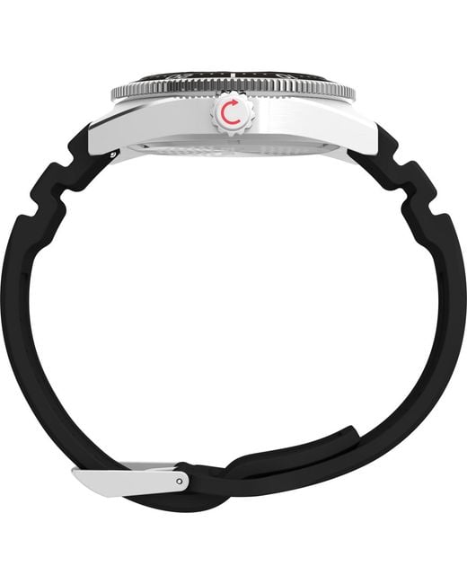 Timex Black Analog Rubber Strap Watch for men