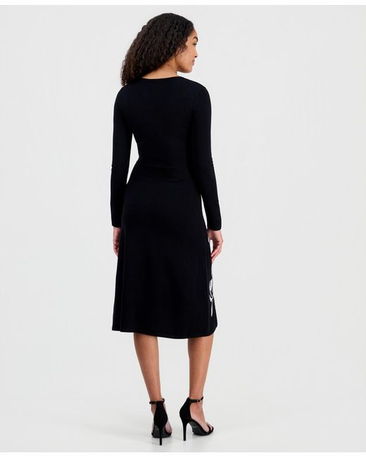 3/4 sleeve fit and flare cocktail dress Lisa Barron | BOTANICA 3/4 Sleeve Flute Hem Cocktail Dress main image 0