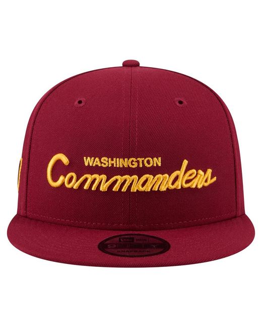 KTZ Red Washington Commanders Core Team Script 9fifty Snapback Hat for men