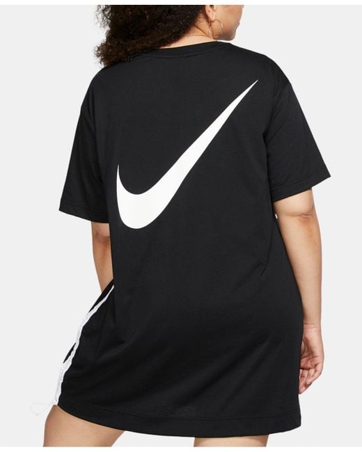 Nike Plus Size Logo T-shirt Dress in Black | Lyst