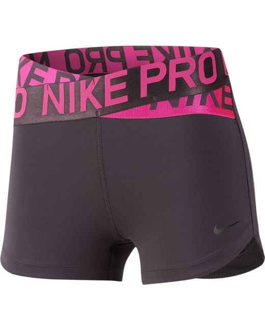 Nike Gray Pro Crossover-waistband Shorts