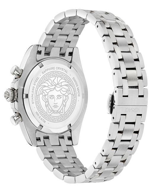 Versace Gray Swiss Chronograph Fornax Bracelet Watch 43mm for men