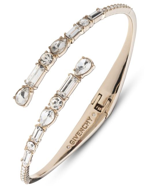 Givenchy Metallic Mixed-cut Crystal Bypass Bangle Bracelet