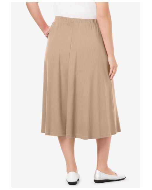 Woman Within Natural Within 7-day Knit A-line Skirt