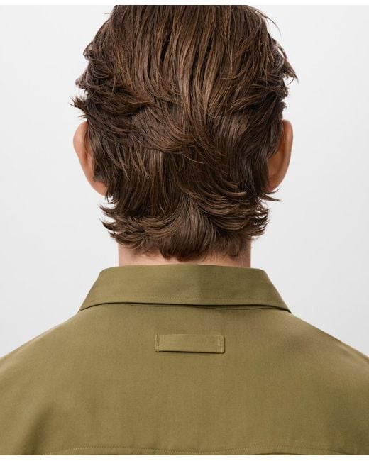 Mango Green Lyocell Pocket Shirt for men