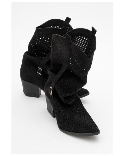 Prologue Shoes Black Larry Elasticated Block Heel Boot