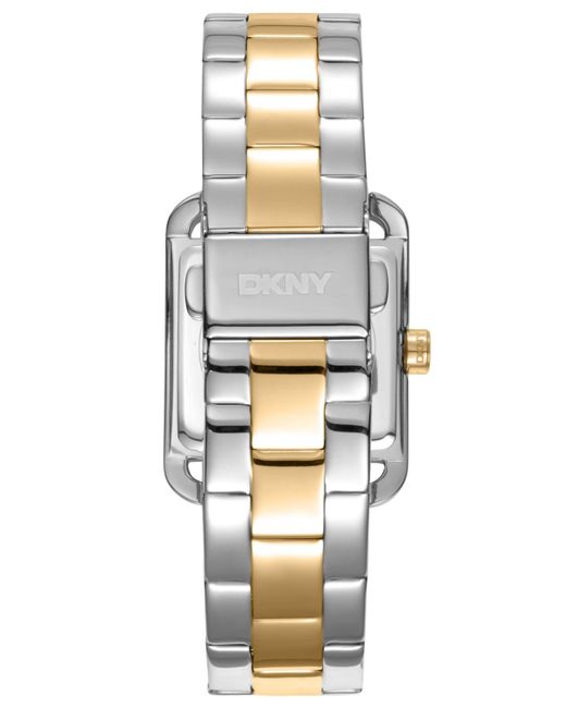 DKNY Metallic City Glitz Silver Dial Gold-two-tone Stainless Steel Bracelet Watch 27x34.5mm