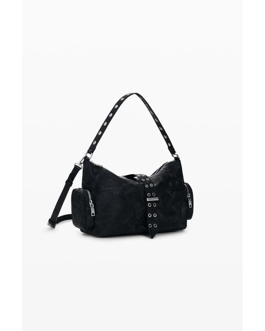 Desigual Black Medium Perforated Bag