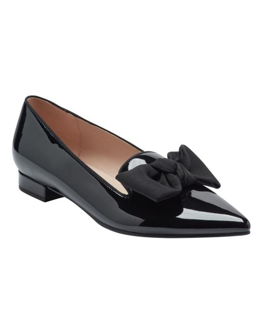 Bandolino Black auggie Bow Pointed Toe Tailored Loafers