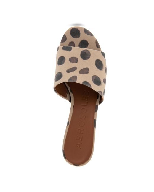 Aerosoles Brown Como Round Toe Slide Sandals