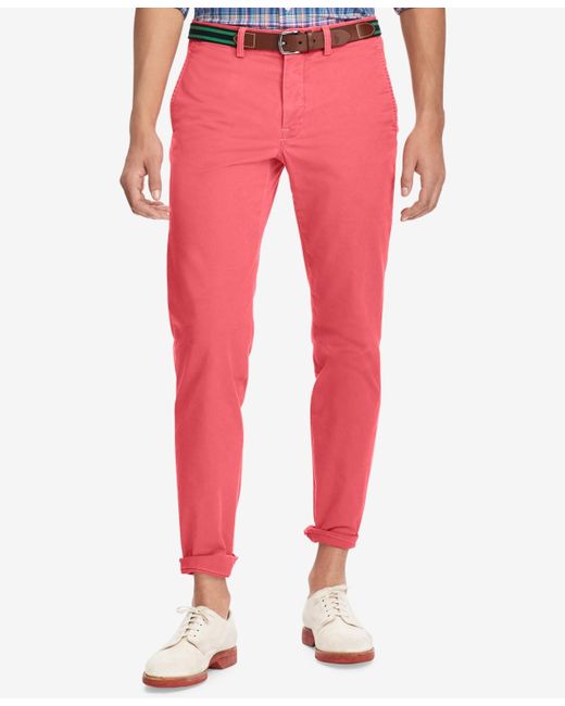 Polo Ralph Lauren Pink Straight-fit Bedford Stretch Chino Pants for men