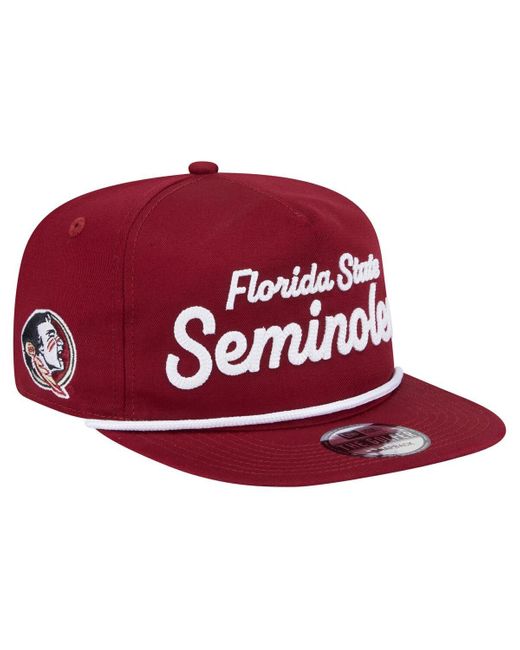 KTZ Red Florida State Seminoles Adventure Team Text Golfer Snapback Hat for men