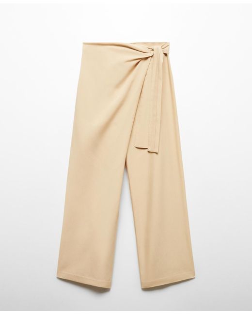 Mango Natural Knot Detail Lyocell Trousers