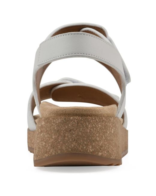 White Mountain White Gelato Round Toe Wedge Sandals
