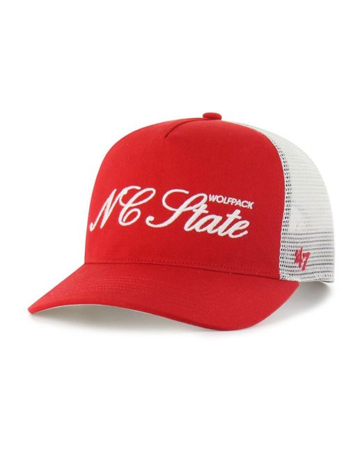 '47 Red And Nc State Wolfpack Contemporary Basics Foundation Trucker Hitch Adjustable Hat