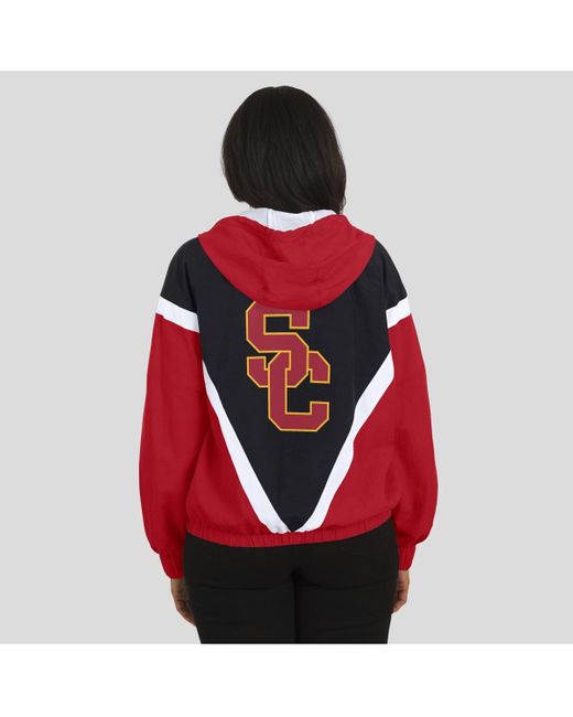 WEAR by Erin Andrews Red Cardinal/black Usc Trojans Color Block Full-zip Windbreaker Jacket
