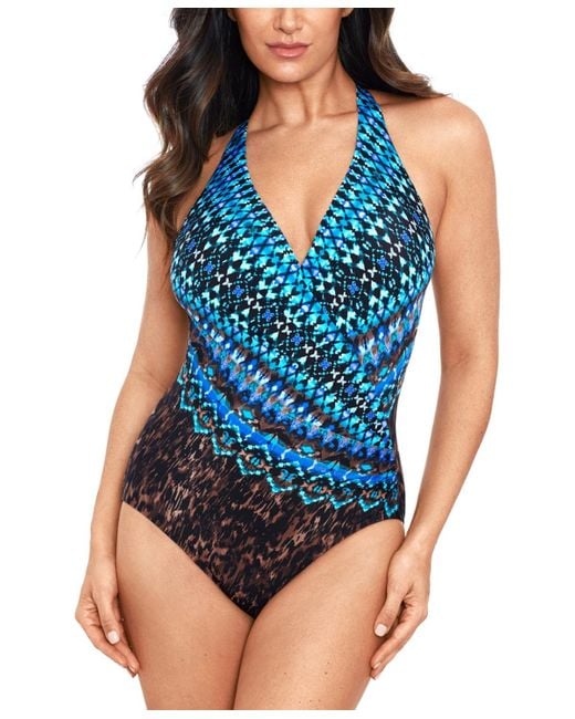 Miraclesuit Blue Wrapsody Tummy-control One-piece Swimsuit
