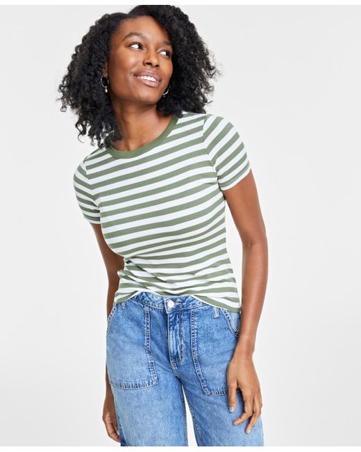 On 34th Blue Ribbed T-shirt