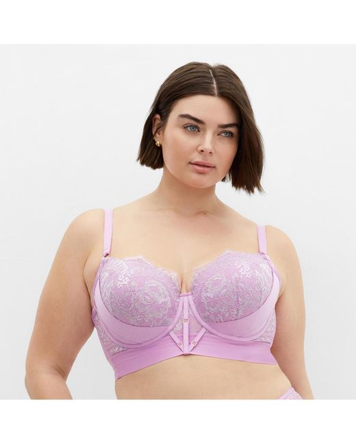 City Chic Pink Plus Size Alexis Contour Longline Bra