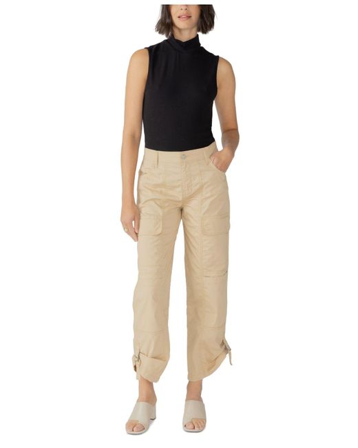 Sanctuary Cali Solid Rolltabcuffs Cargo Pants in Natural Lyst