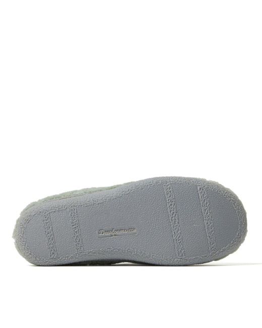 Dearfoams Gray Leslie Quilted Microfiber Terry Memory Foam Clog House Slipper