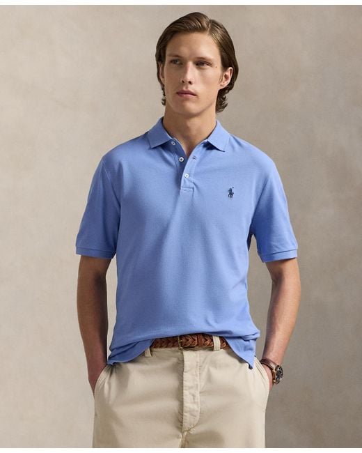 Polo Ralph Lauren Men's Blue Classic-fit Stretch Mesh Polo Shirt