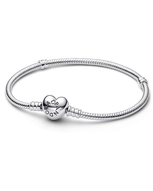 NEW Authentic PANDORA Rose Gold Sil CZ Pave Heart Clasp Charm Bracelet 586292CZ