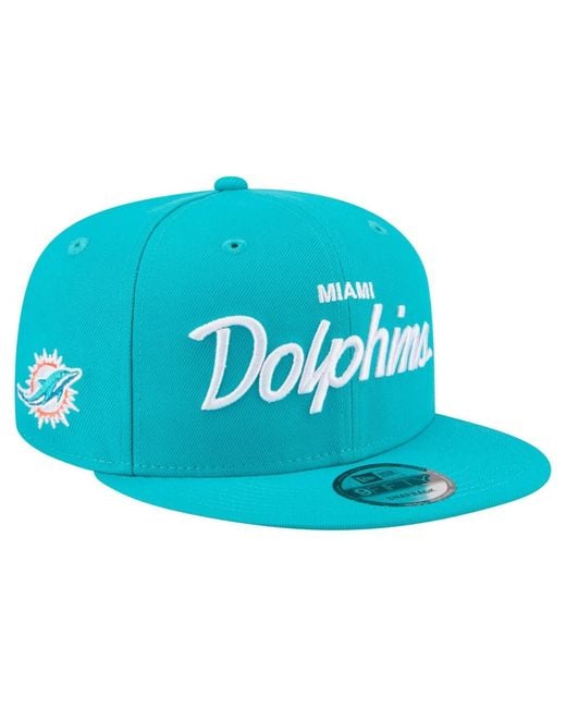 KTZ Blue Miami Dolphins Core Team Script 9fifty Snapback Hat for men