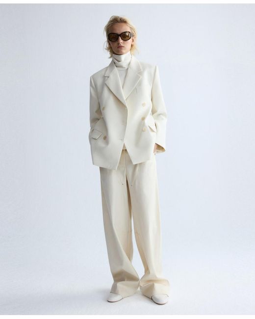 Mango White Selection Double-breasted Work Blazer
