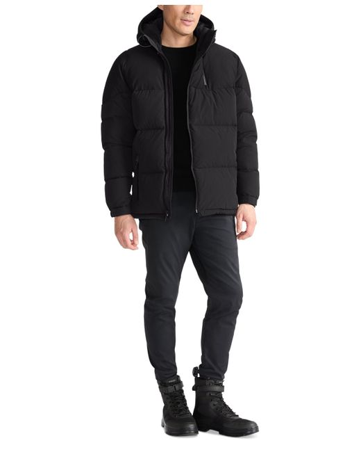 Tumi Black Asymmetrical Zip Premium Down Fill Heavyweight Puffer for men