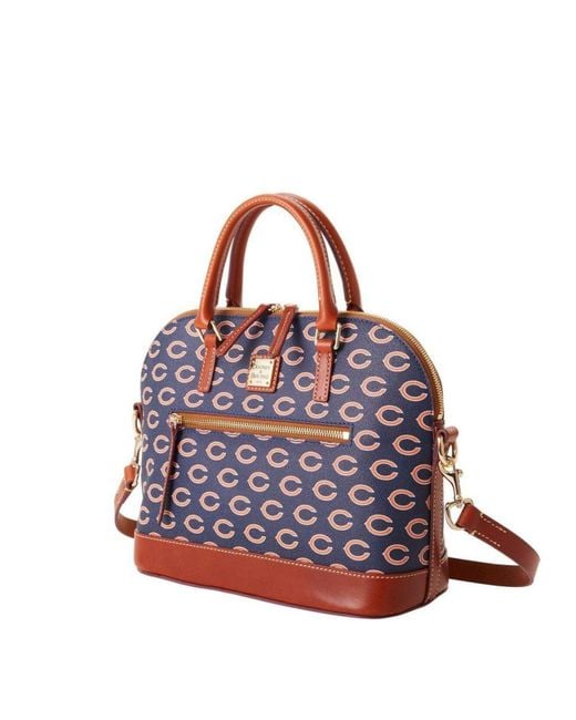 Dooney & Bourke Leather Chicago Bears Signature Domed Zip Satchel Purse