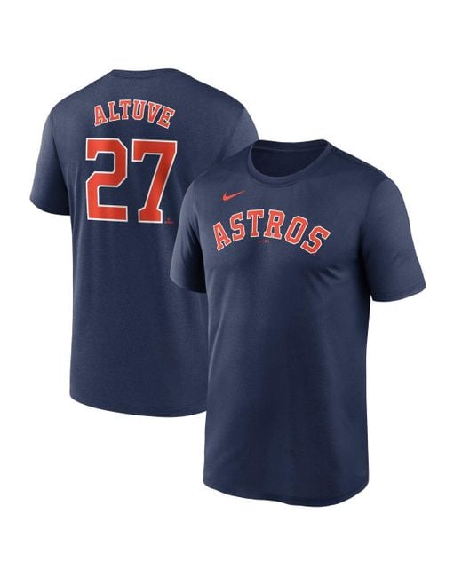 Nike Blue Jose Altuve Houston Astros Legend Name And Number Home T-shirt for men