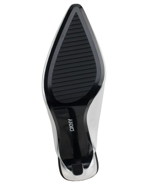 DKNY Metallic Cadena Heeled Loafer Mule Sandal