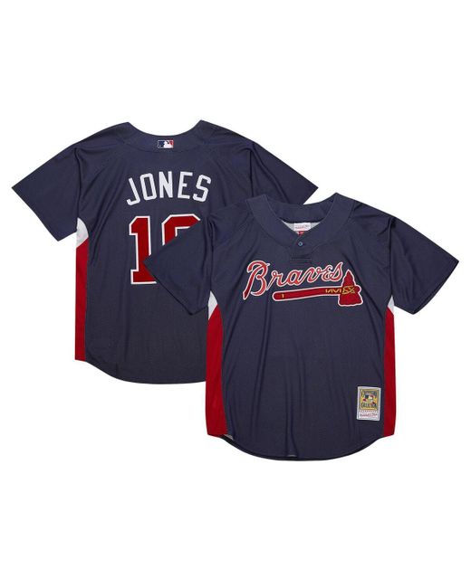 Mitchell & Ness Blue Mitchell Ness Chipper Jones Atlanta Braves Cooperstown Collection 2007 Batting Practice Jersey for men