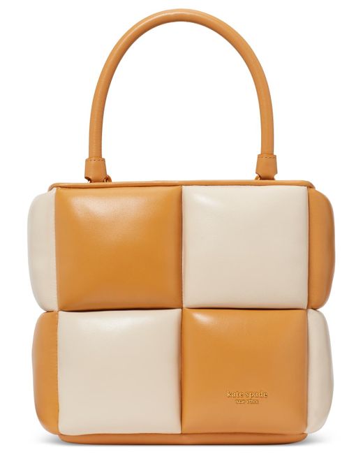 Kate Spade Brown Boxxy Colorblocked Smooth Leather Tote