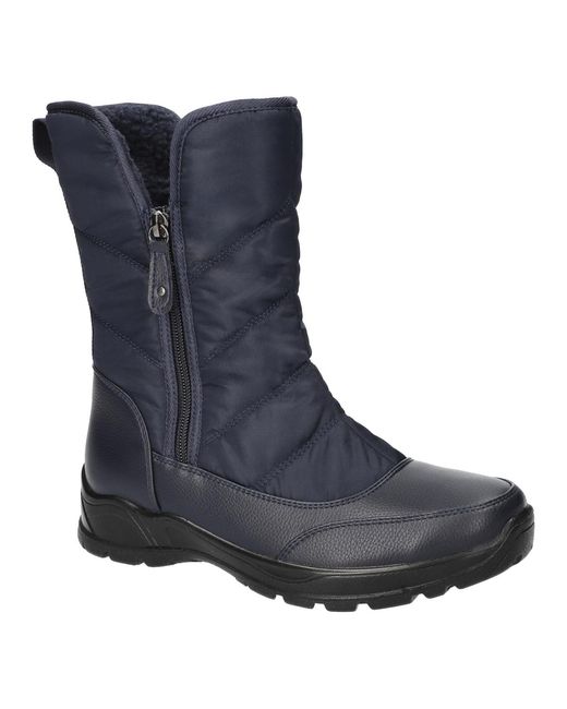 Easy Street Blue Snowfall Winter Round Toe Booties
