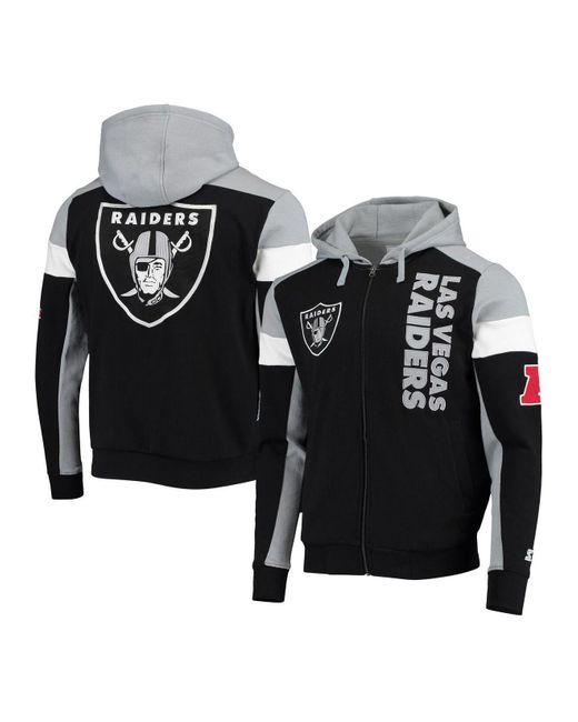 Starter Synthetic Black, Silver Las Vegas Raiders Logo Extreme Fullzip