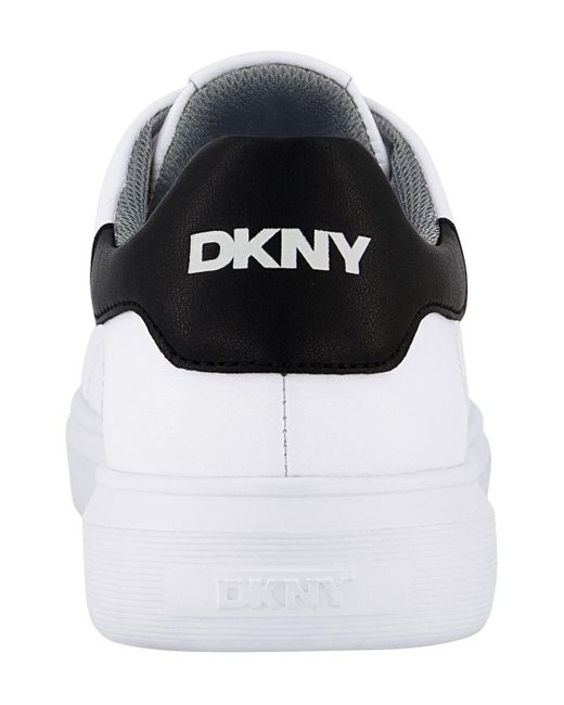 DKNY White Smooth Leather Sneakers for men