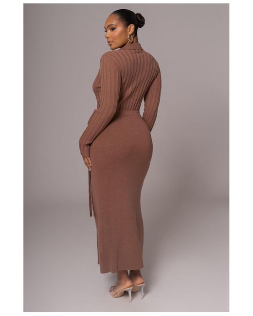 JLUXLABEL Brown Emma Knit Maxi Dress