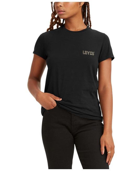Levi's Perfect Graphic Logo Cotton T-shirt in Black | Lyst