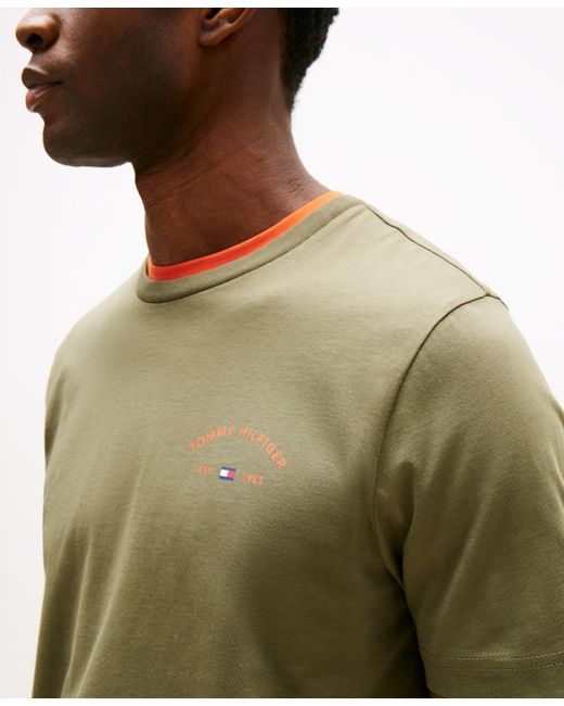 Tommy Hilfiger Green Palm-tree Graphic T-shirt for men