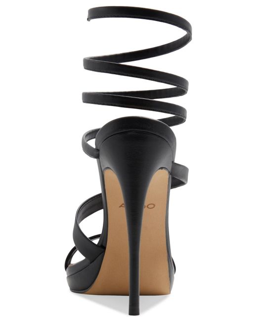 ALDO Black Kat Leg-wrap Platform Dress Sandals