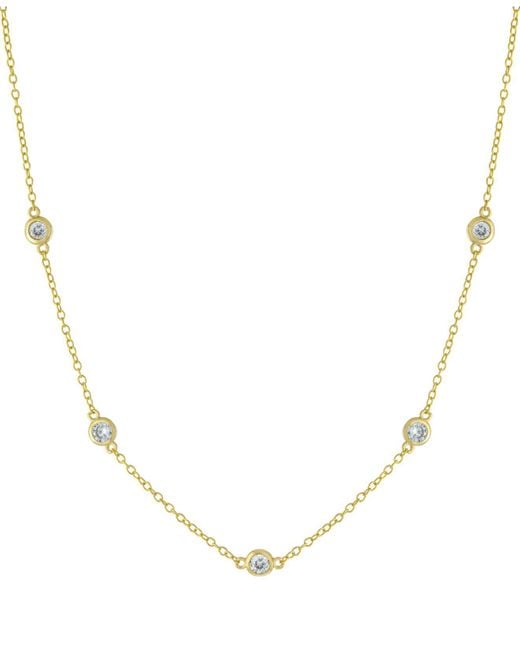 Giani Bernini Metallic Cubic Zirconia Statement Necklace In Gold-plated Sterling Silver, 16" + 2" Extender, Created For Macy's
