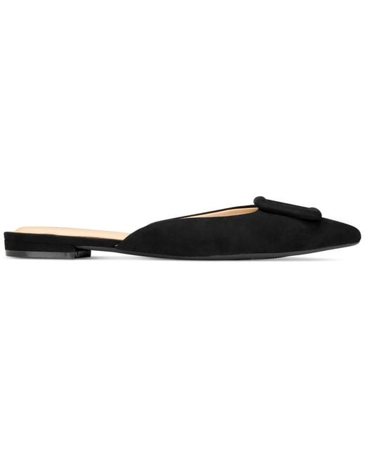 On 34th Black Mabel Buckle Mules