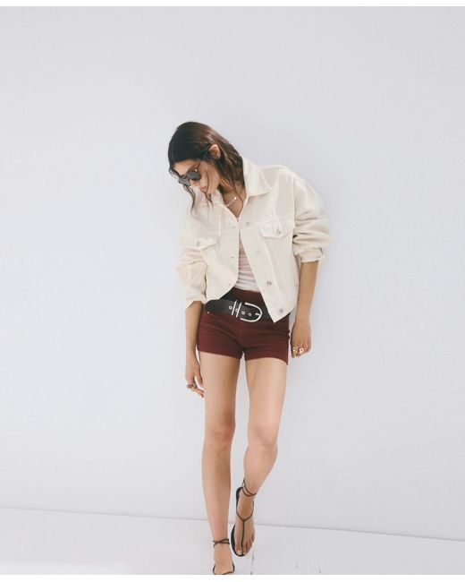 Mango White Pockets Denim Jacket