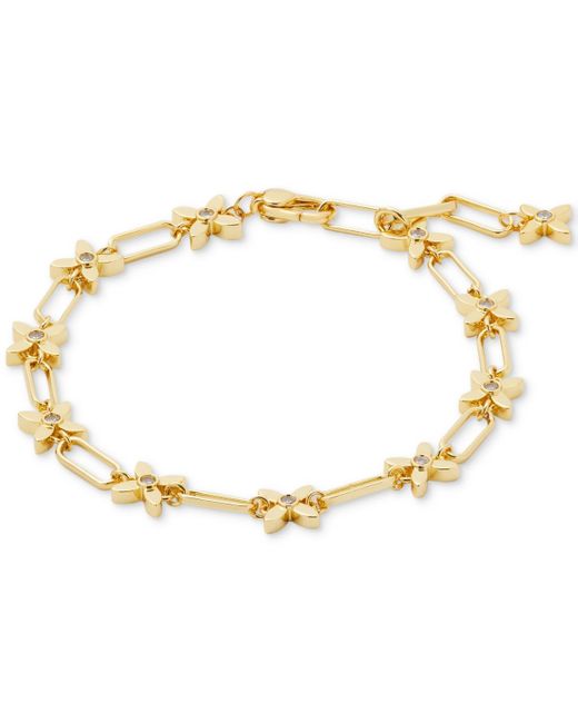 Kate Spade Metallic Gold-tone Heritage Bloom Line Bracelet