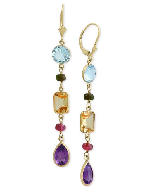 Effy Metallic Multi-gemstone Drop Earrings (15-1/2 Ct. T.w.) In 14k Gold