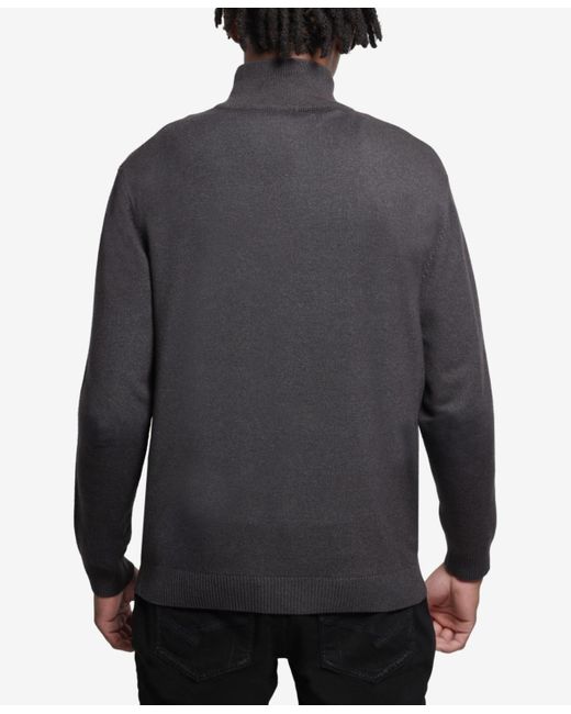Xray Jeans Gray Quarter Zip Mock Neck Sweater for men